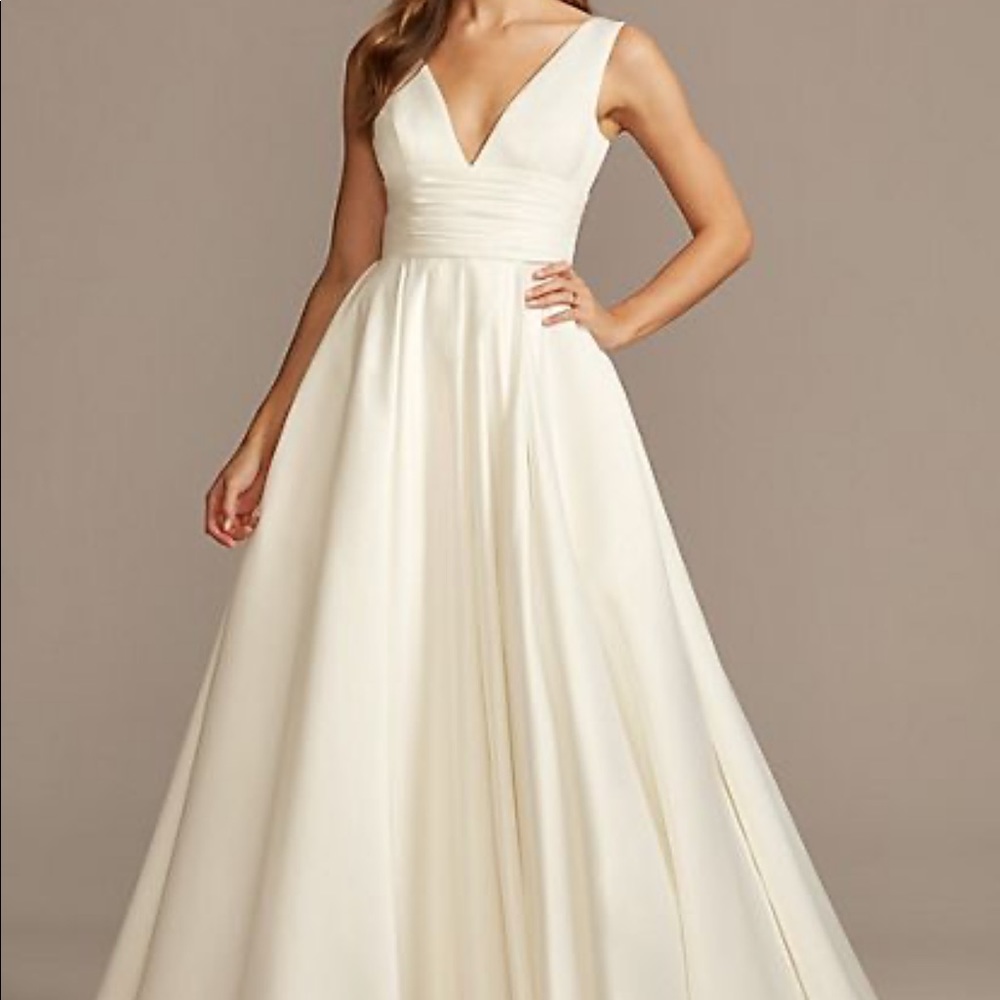 Satin Cummerbund Ball Gown Wedding Dress